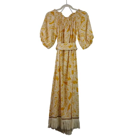 The Nat Note X Antonio Melani SZ 0 Raney Midi Dress Off Shoulder A-Line Linen - Picture 4 of 6